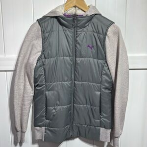 Puma grey vest with attached hooded sweatshirt
